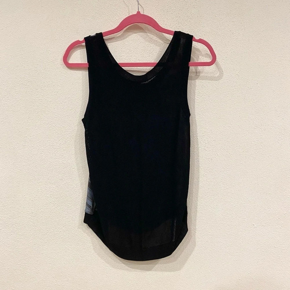 Theyskens' Theory Kame D Yasher Watercolor Tank Silk Mesh Back Sleeveless Top - Picture 3 of 3